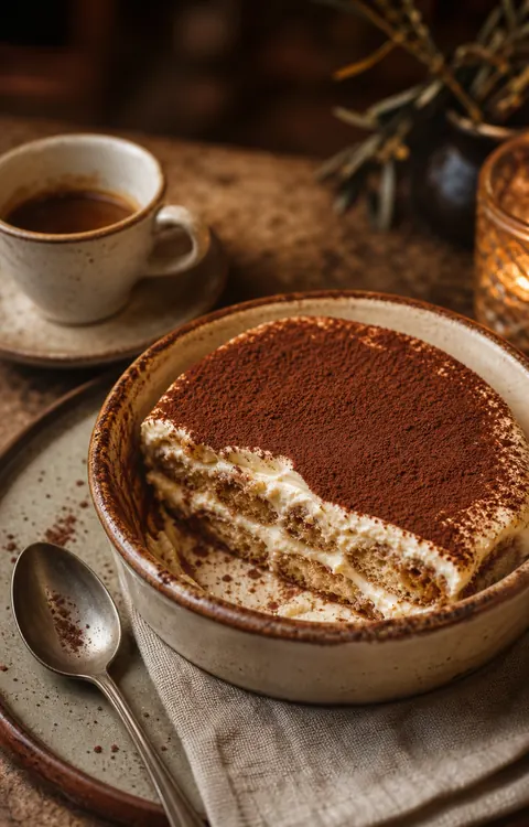 Tiramisú casero con cacao